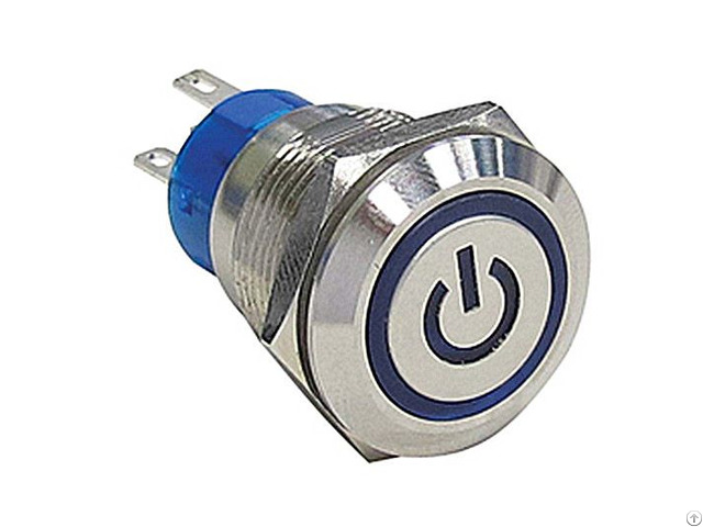 19mm Momentary Metal Push Button Switches With Illuminated Power Logo