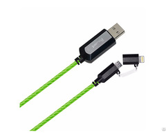 El Visible 8 Pin Lightning To Micro Usb Flowing Round Cable Ld003