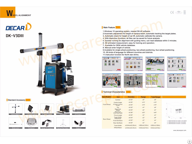 High Performance Visual 3d Four Wheel Alignment With Ce