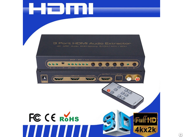 Three Port Arc Edid Setting 5 1ch Hdmi Audio Extractor