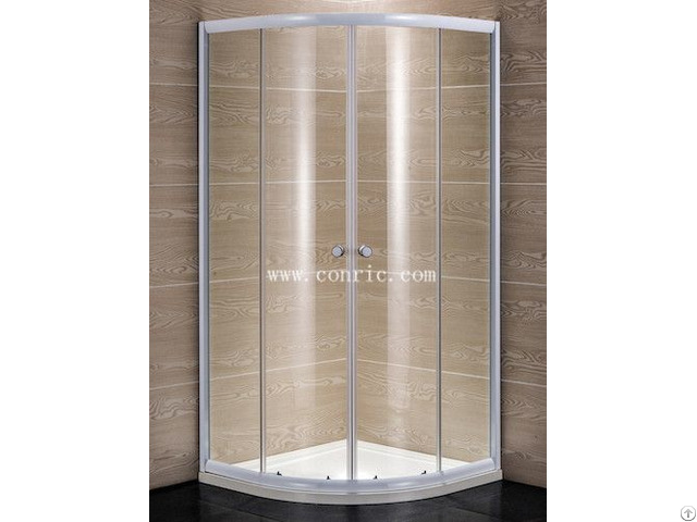 White Aluminum Profile With 5mm Glass Sliding Shower Enclosure