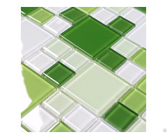 Glass Mosaic Tile Green And White Crystal Backsplash Kitchen Countertop Bathroom Wall Tiles
