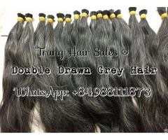 Double Drawn Gray Hair Best Wholesale Price Easily Bleach