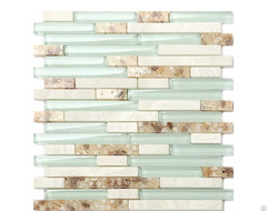 Glass Mosaic Tiles Green Crystal Resin Shell Conch Tile White Stone Tiled Bathroom Wall Backsplash
