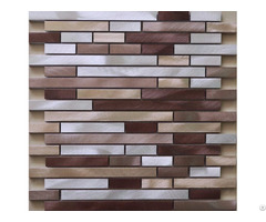 Brushed Aluminum Mosaic Tiles Interlocking Wall Backsplash Tile Kitchen Bathroom