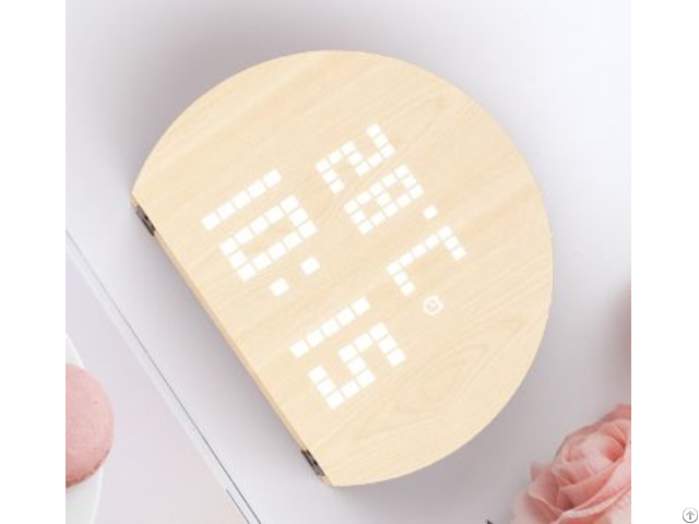 Alarm Wood Digital Clock With Voice Function