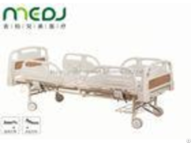 Mjsd05 03 Medicare Hospital Bed 2 Cranks Central Lock Braking Castor Pp Guardrail