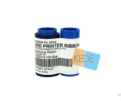 For Zebra 800015 104 Blue Monochrome Compatible Ribbon 1000 Prints Single Sided Cards