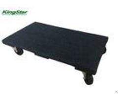 Commercial Grade Wooden Furniture Dolly Cart Carpeted With Big 100mm Pvc Wheels