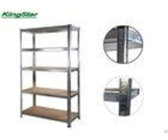 Galvanized 5 Tier Boltless Shelving Cramped Edge Upright With Mdf Board 175kg Capa