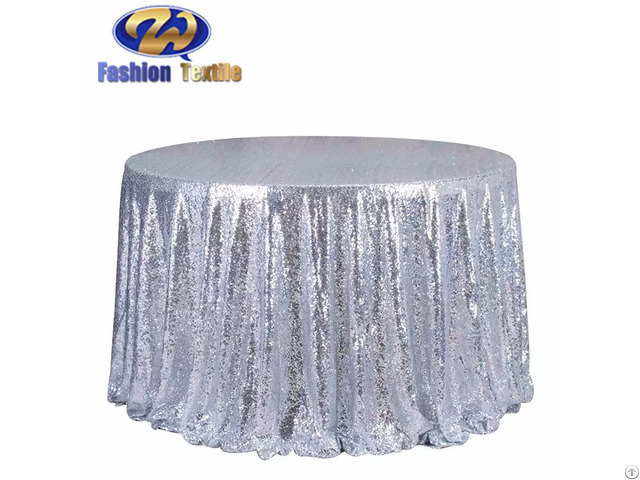 New Type Silver Sequin Tablecloth Wedding Rental