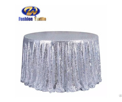 New Type Silver Sequin Tablecloth Wedding Rental
