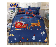 Attractive American Size Bed Sheet 3d Cotton Christmas Digital Print Bedding Sets