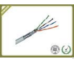 Shielded 24awg Cat5e Sftp Network Fiber Cable With Pure Copper High Frequency 250mhz