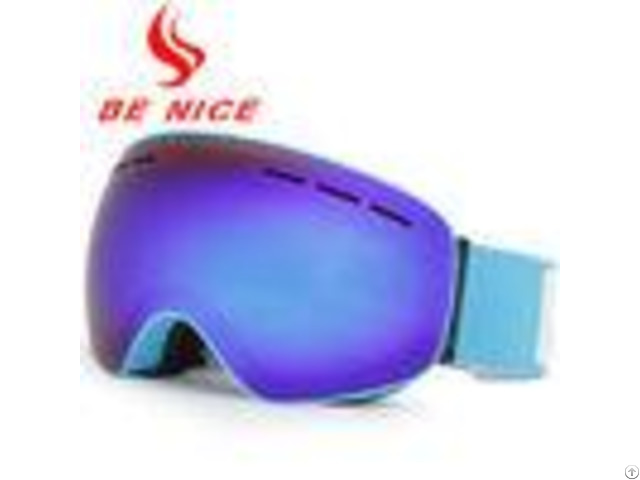 Cool Blue Frameless Ski Goggles For Night And Day With Dual Layer Foam