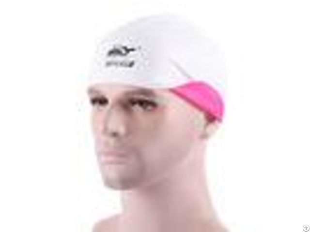 Reversible Silicone Swimming Caps Wrinkle Free With Premium Pink White Color