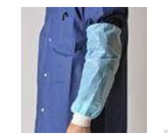 Blue Nonwoven Disposable Sleeve Covers Arm Protectorsoil Proof With Knitted Cuff