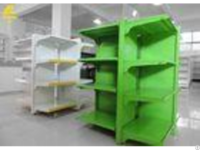 Green Color Fashionable Supermarket Steel Racks For Promotion Display 1300mm High