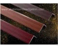 Wood Grain Color Aluminium Angle Trim Profile For Laminate Flooring Edge