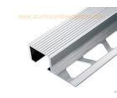 Exterior Aluminium Stair Tread Nosinganodized Matt Silver For Ceramic Wood Covering