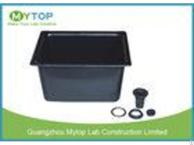 Black Color Laboratory Pp Sink For Under Bench Installation 7 Mm Thickness