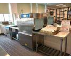 Stainless Steel Rack Conveyor Dishwasher 10kw 28kw For Eco M90p Restaurants