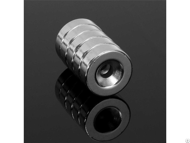 Strong Ring Magnets Countersunk Hole 5 Mm Rare Earth Circular Coating Ni Neodymium Magnet