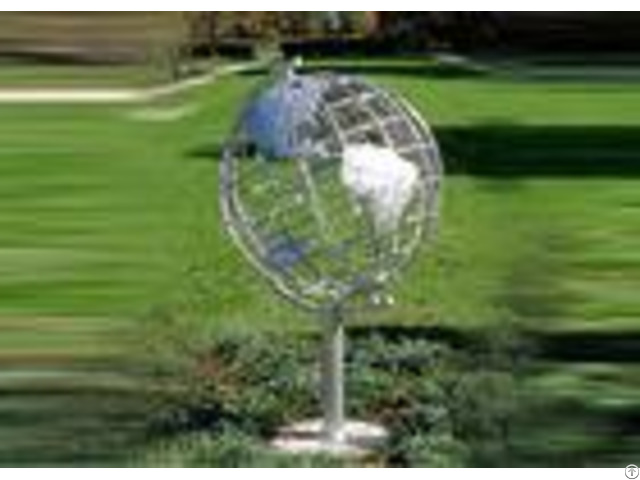 Decorative Stainless Steel Sculpture With Semi Meridian Globe Shape