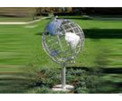Decorative Stainless Steel Sculpture With Semi Meridian Globe Shape