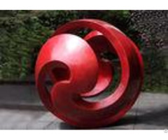 Public Red Stainless Steel Sphere Sculpture Large Metal Art Sculptures
