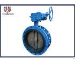 Rubber Seal Double Flanged Butterfly Valve Pneumatic Operated With Api 609 Standard