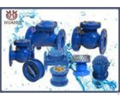 No Noise Ductile Iron Swing Check Valve Rubber Seal Blue Color For Water