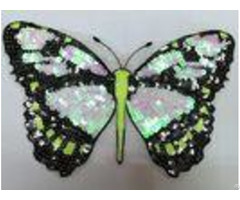 Fabric Sequin Embroidery Butterfly Appliques Mesh For Various Dress