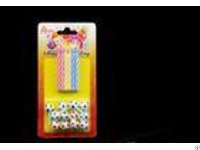 No Fading Strip Spiral Birthday Candles With Football Shaped Plastic Holder