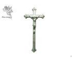 Jesus Decorative Funeral Crucifix Silver Copper Color Coffin Cross Pp Material