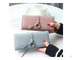 Metal Circle Belt Knot Womens Credit Card Holder Wallet Multi Functional Students Pu Leather Clutc