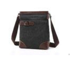 Male Poly Cotton Cross Shoulder Bag Smooth Zipper Oem With Soft Canvas Fabric
