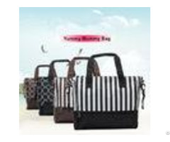 Stripe Dot Printing Zipper Breathable Baby Boy Diaper Bags For Pregnant Mother
