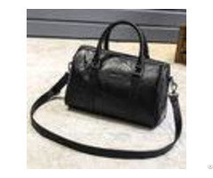 Black Cross Body Real Soft Leather Handbags Large Capacity With Padded Nylon Lining