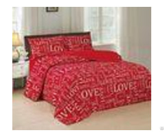 Red Fabric 4 Piece Bedding Set Quick Drying With Iso9001 Certificated