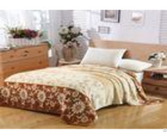 Floral Pattern Flannel Fleece Blanket Single Layer With Machine Made Fold Border 1cm Technics