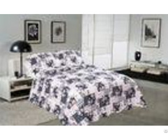 Blue Square Printed Quilt Set Machine Washing In Cold Water Separately For Family