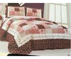 Burgundy Color Home Bed Quilts Modern Technics With Matched Printed 240x260cm