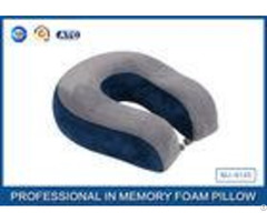 Comfort Automotive Plane Poly Jersey Inner Memory Foam Travel Neck Pillow With Button