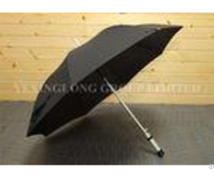 Wind Releasing Straight Handle Umbrella For Business Men Black Coated Metal Frame