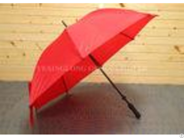 Nylon Fabric Red Windproof Golf Umbrella With Adjustable Back Shoulder Straps