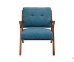 Blue Arm Accent Chair Deattached Seat Fabric Living Room Chairstight Back