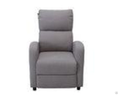 Gray Leather Swivel Rocker Reclinerhardwood Plywood Frame With Push Button