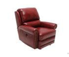 Oversized Red Leather Motion Recliner Chair Entertainment Room With Cup Holder