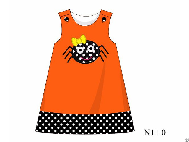 Adorable Spider Applique A Line Dress For Girl Bb706